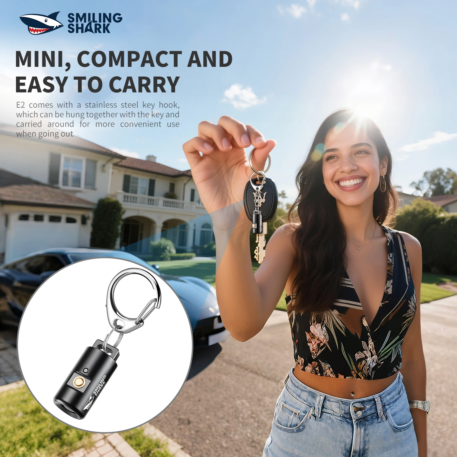 

1 шт. SMILINGSHARK супер мини-фонарик с магнитной зарядкой, брелок-светильник, супер яркие режимы для приключений на открытом воздухе, аварийный MINI03