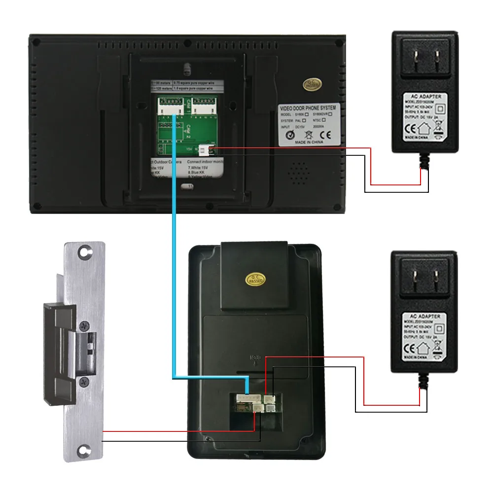 Imagem -06 - Rfid Door Access Control Kit Video Door Phone Intercom System Electric Strike Lock Controle Remoto sem Fio Lcd Câmera ao ar Livre