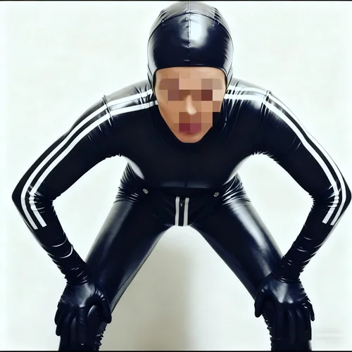 

100% Natural Latex Rubber Catsuit Mask Halloween Uniform Masquerade Handmade Custom Cosplay