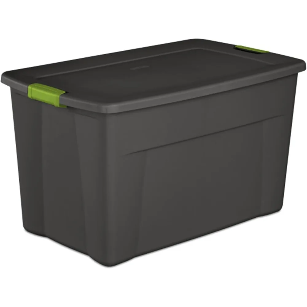 12-Pack Plastic Storage Bins with Lids, Large Box Containers, 35 Gallon, Gray