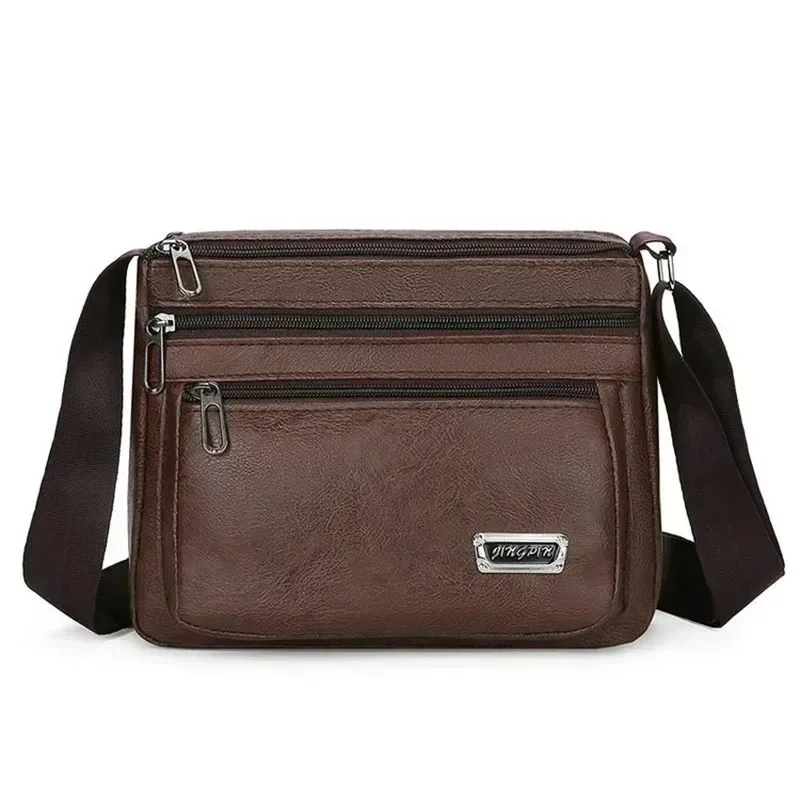 

Пакет Mens PU Leather Crossbody Messenger Bag Large Capacity Waterproof Durable Business Travel Tote for Work Office Casual