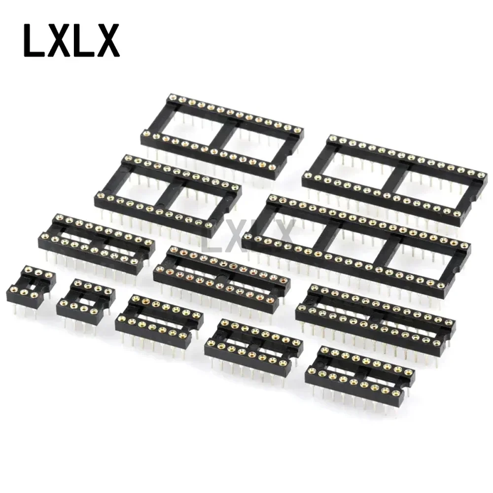 12PCS~80PCS Round hole IC socket Narrow width DIP6 DIP8 DIP14 DIP16 DIP18 DIP20 DIP28 DIP40 pins DIP 6 8 16 18 20 24 28 40 pins