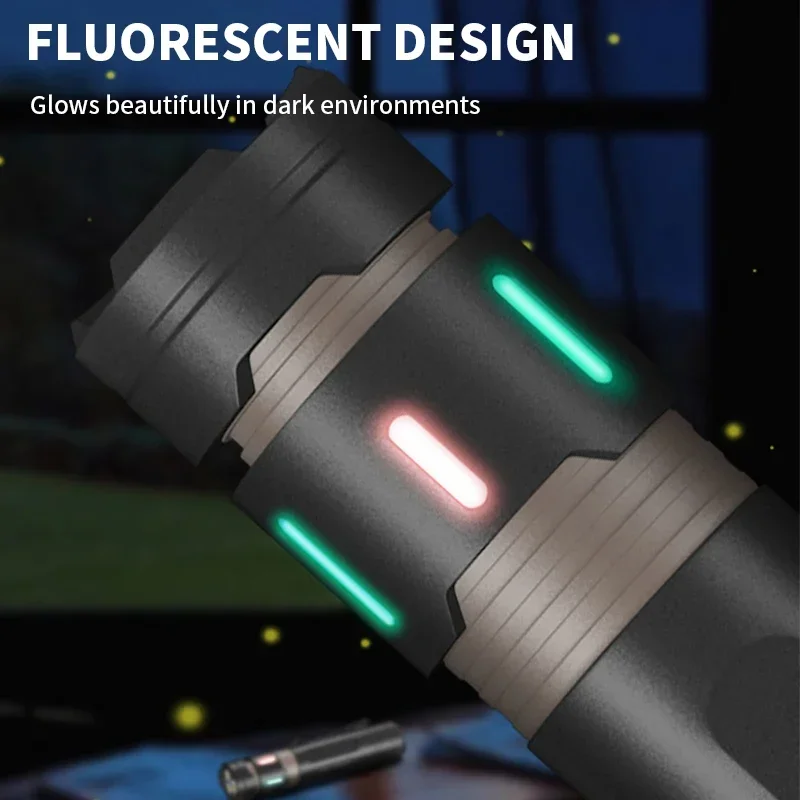 JIASHUAIXIN 3*XPG LED懐中電灯、ペンクリップ付き発光減圧多機能懐中電灯