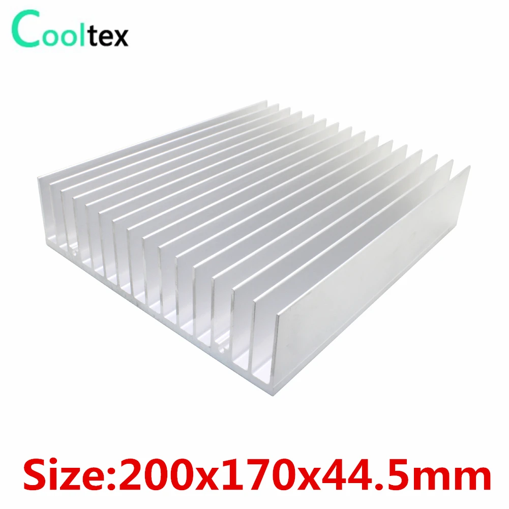 

Aluminum Heatsink 200x170x44.5mm Radiator Heat Sink Cooler Cooling for LED Electronic Chip LCD Heat Dissipation