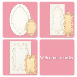 Embossed Frame Picture Frame Gemstone Angel Shape Baking Mold Crystal Drop Glue Plaster Clay Chocolate Cake Decoration