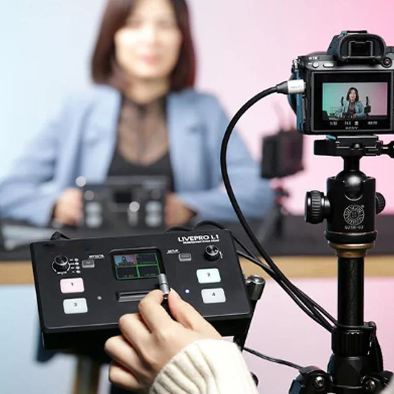 L1 V1 Multi Format Video Mixer Switcher 4xHDMI Inputs Camera Production USB3.0 Multi-camera Live Streaming Youtube
