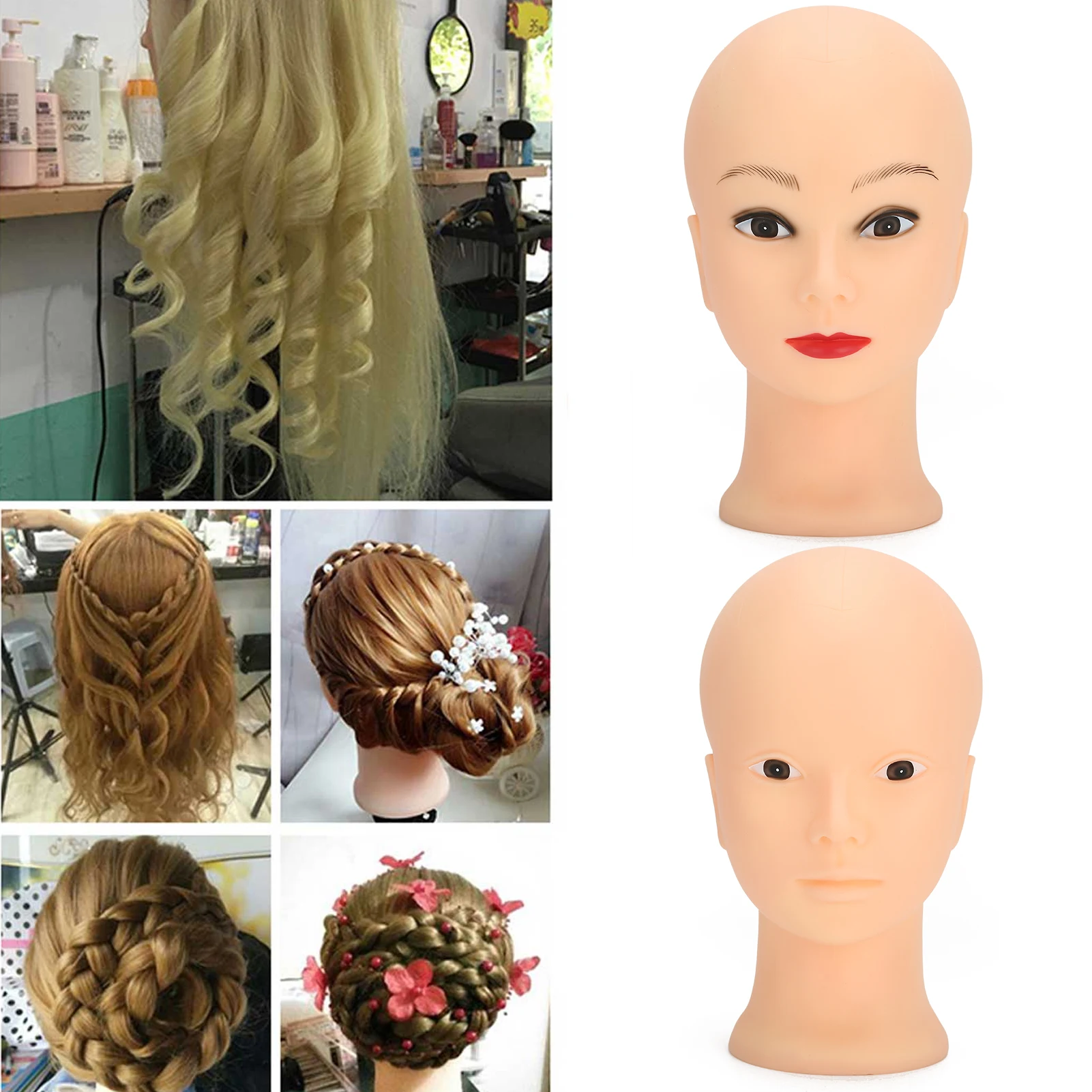Hat Display Head Makeup Practice Mannequin Head Mannequin Head Makeup Training Practice Wig Hat Display Bald Mannequin Head 49cm