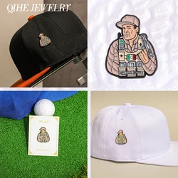Cool Movies Character Man With Gun Metal Hat Clip Pins Enamel Pins Baseball Cap Golf Cap Hat Pin Lapel Badge Punk Jewelry Gift