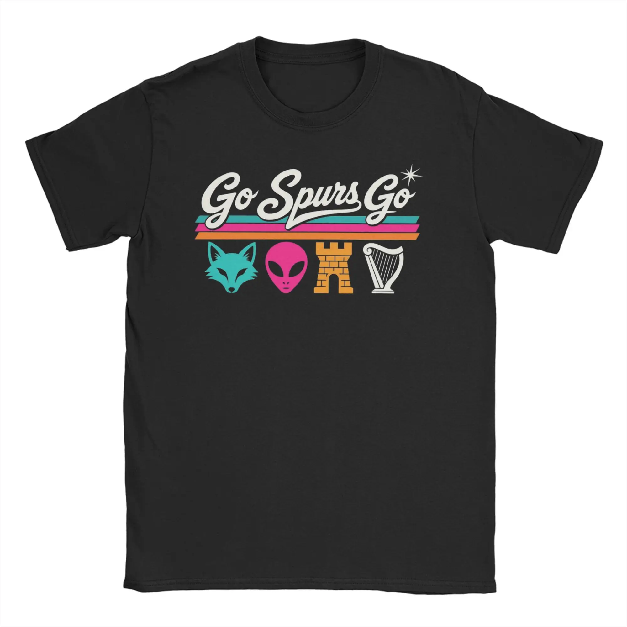Go Spurs Go Basketball Season Game Day  Graphic Printing T Shirt Men Women  Cotton  Tee Shirt Clothing