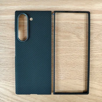 HKSN Carbon Fabric Fiber Kevlar Aramid Case For Samsung Galaxy Z Kevlar 6 Matte Magnetic Wireless Charging Cover