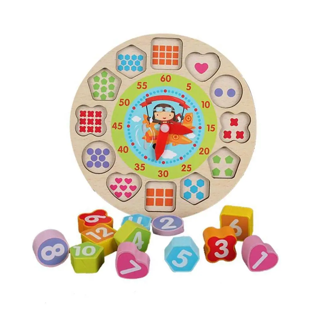 

Wood Number Clock Toy Education School Home Parent-child Intelligence