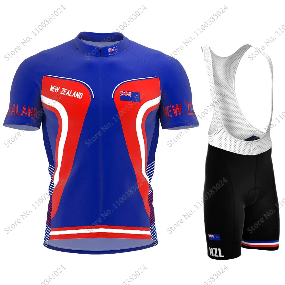 2023 New Zealand National Cycling Jersey Set Summer Bicycle Clothing Road Bike Shirts Suit Bicycle Bib Shorts MTB Ropa Maillot