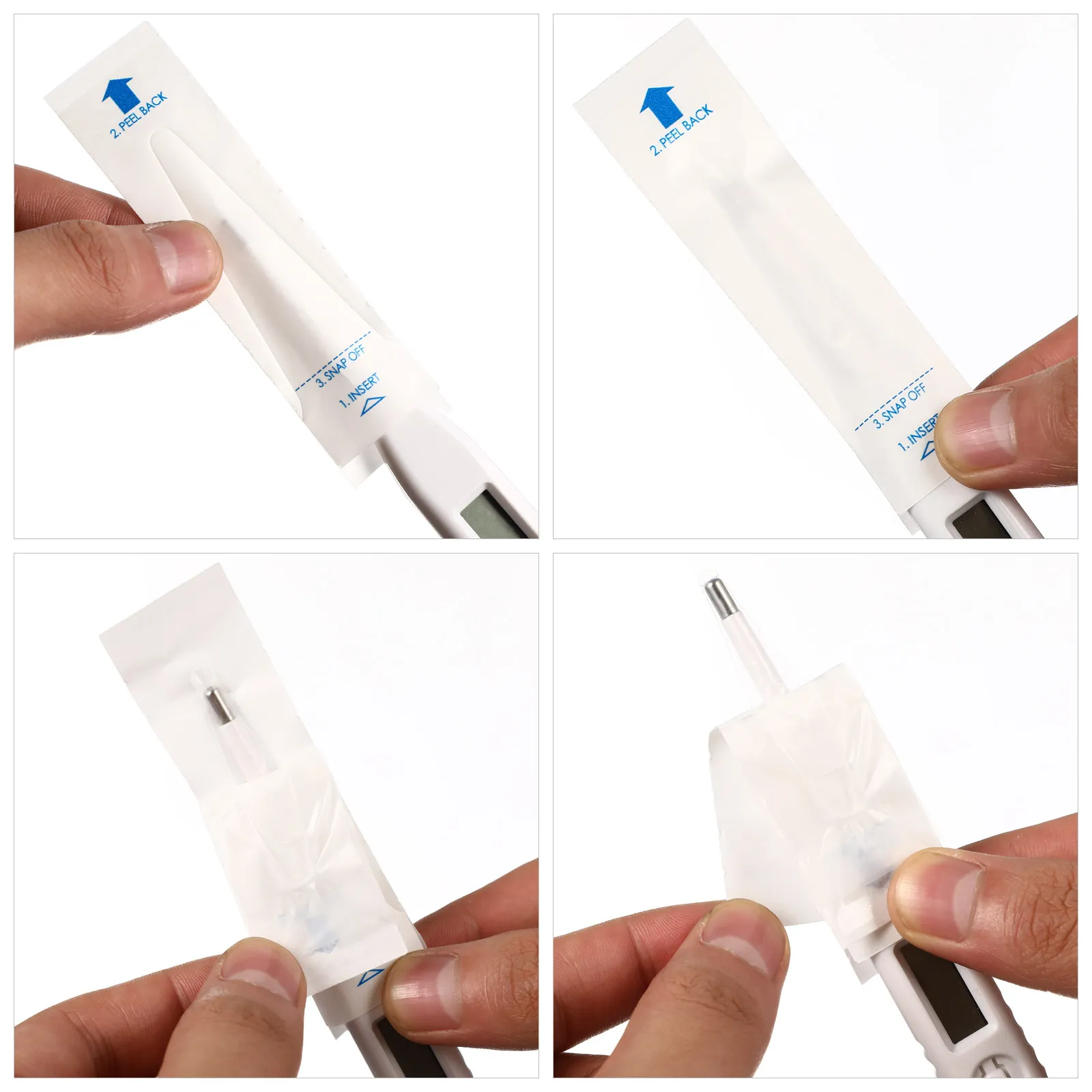 100Pcs Disposable Thermometer Covers Pe Material Safe Hygienic Digital Thermometer Protector for Kids Adults Use
