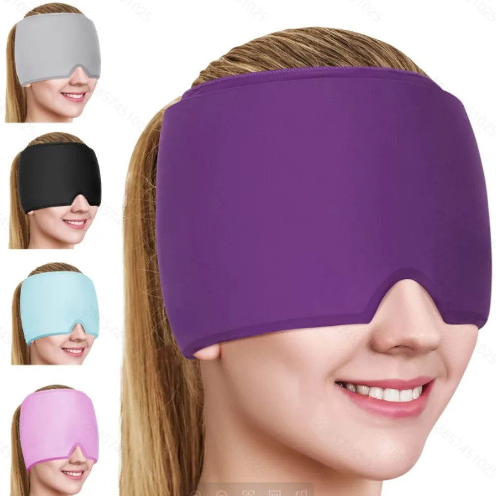 Form Fitting Gel Ice Headache Migraine Relief Hat Cold Compress Therapy Cap Ice Cap Head Wrap Face Mask Head Massage