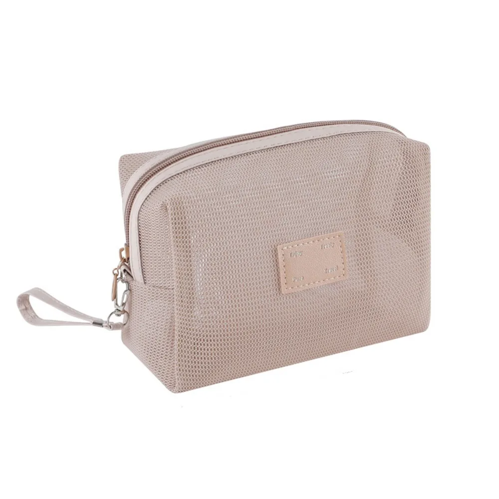 

Портативная сетчатая косметичка на молнии, легкая, прозрачная, большая вместительная квадратная сумка для хранения туалетных принадлежностей