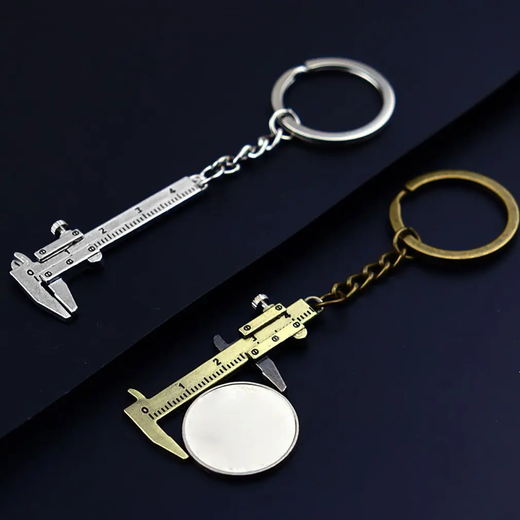 New Fashion Car Key Mini Vernier Caliper Portable 0-40mm keychain Measuring Gauging Tools Car Turbo key Chain Ring Ruler Caliper