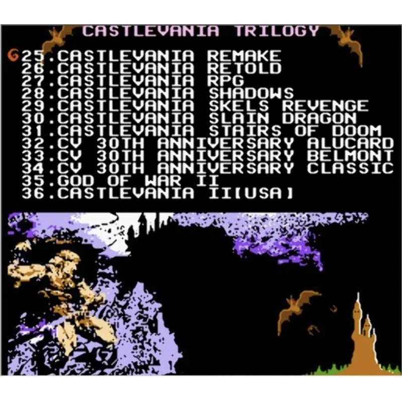 CASTLEVANIA I, II, III, V, 30TH, 1, 2, 3, 5 COLLECTION 48 in 1 Game Cartridge for FC/NES Console 60Pins/72Pins Video Game Card