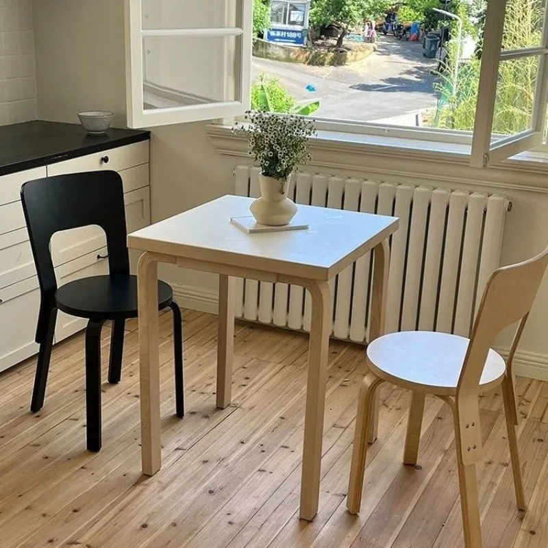 Ins Simple Solid Wood Backrest Dining Chair Nordic Household Medieval Dining Seat Fixed Model