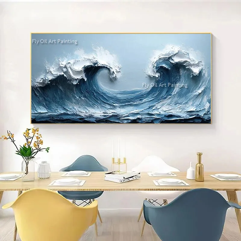 Specail Handmade Winter Landscape Oil Painting Modern Sonwy Mountain People Skiing Canvas Wall Art Beautiful Snow Forest Artwork