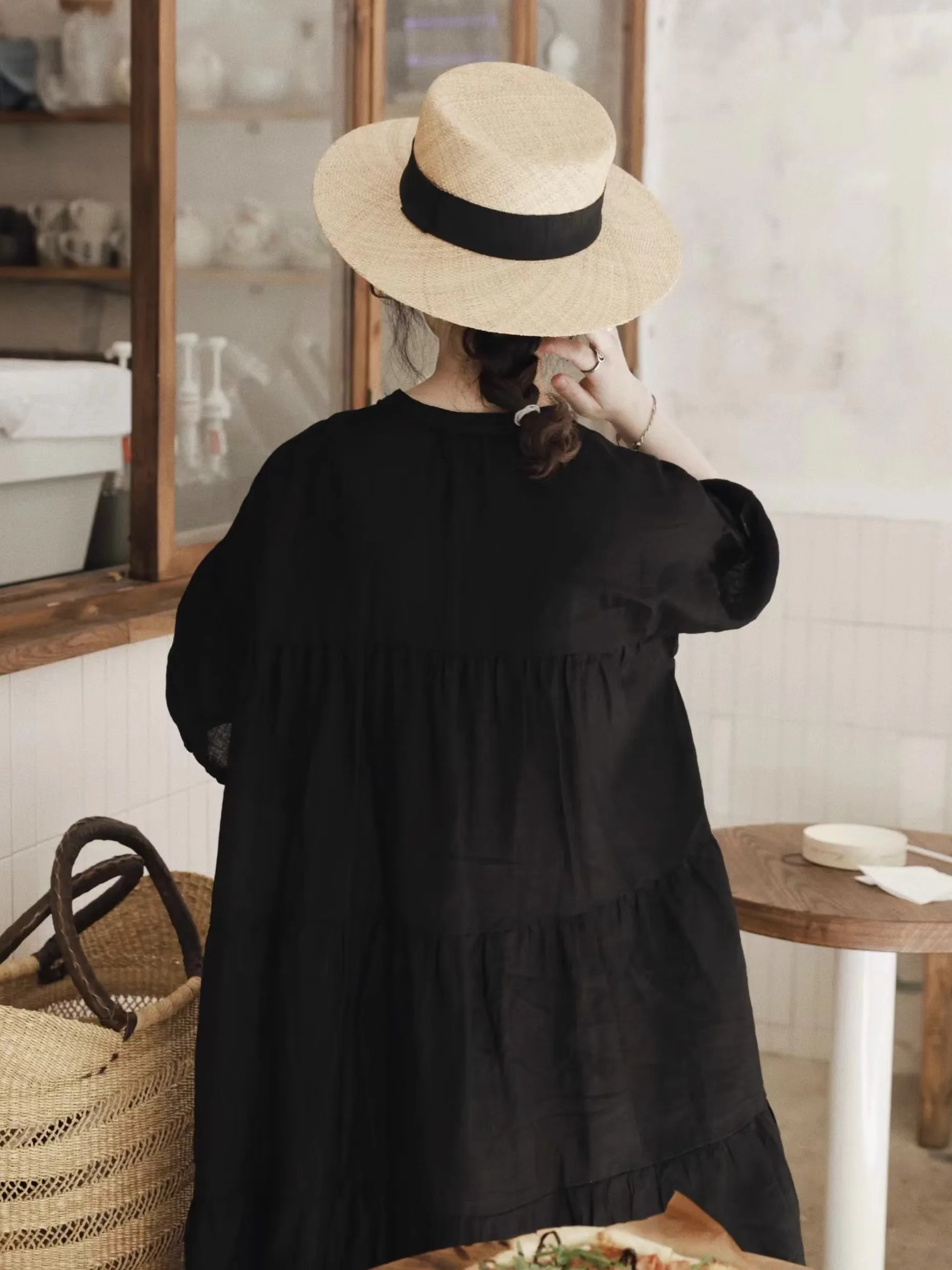 Gonna per bambola carina Sle giapponese dolce estate Dr Artistico Vintage Forest Girl Gonna torta a pieghe vento ort Sve Midi Dr