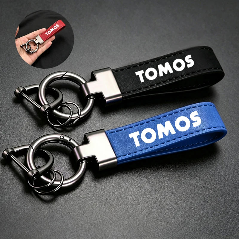 For Tomos Nitro Arrow Sprint LX Streetmate R A35 Racing TT Deluxe Fashion Suede KeyChain Horseshoe Buckle Motorcycle Key Ring