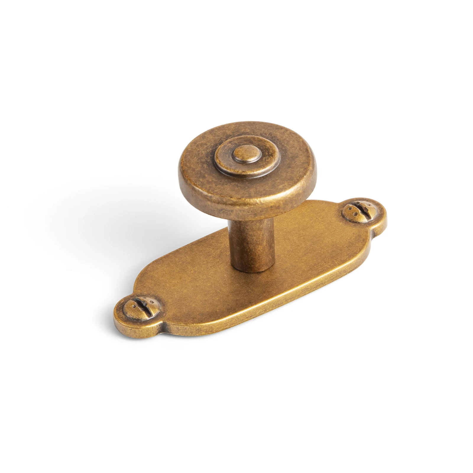 6 Pack Antique Brass Cabinet Knob with Backplate Retro Round Knob Vintage Drawer Pulls, Solid Zinc Alloy Cabinet Hardware for Dresser,Wardrobe,Restoration,Kitchen,Vanity,Furniture,Closet