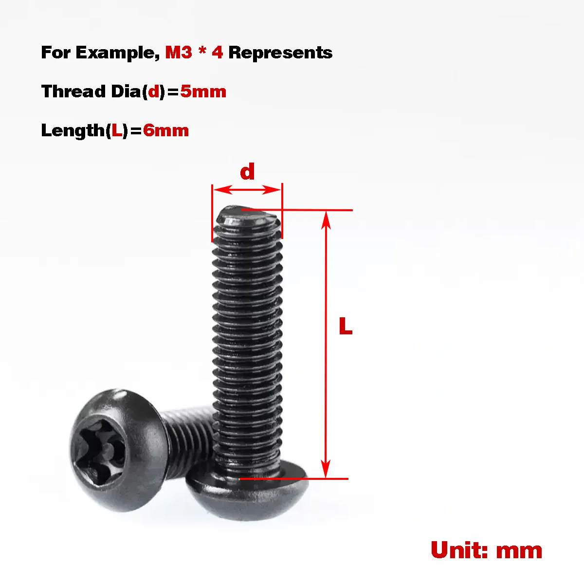 

Black 304 Stainless Steel Torx Anti-Theft Screw/Round Head Bolts M3-M10