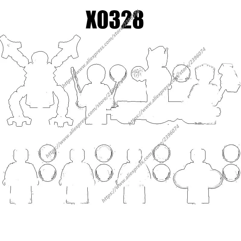 

Фигурки-конструкторы X0328 XH1833 XH1834 XH1835 XH1836 XH1837 XH1838 XH1839 XH1840, 1 шт.