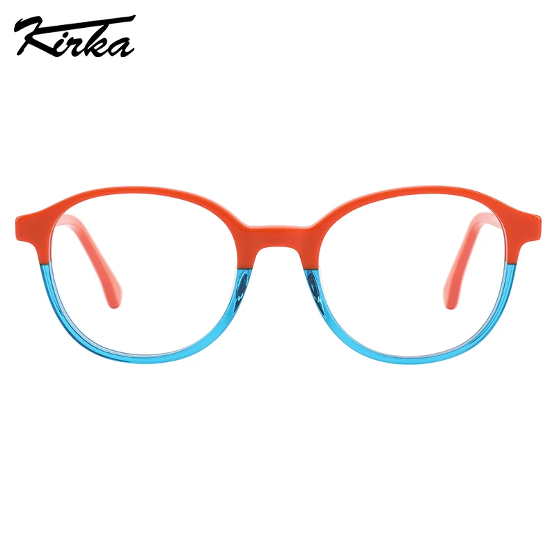 Kirka Optical Frame Kids Acetate Oval Boys and Girls Separate Crystal Color Eyeglasses for Children Spectacle Glasses WK3040