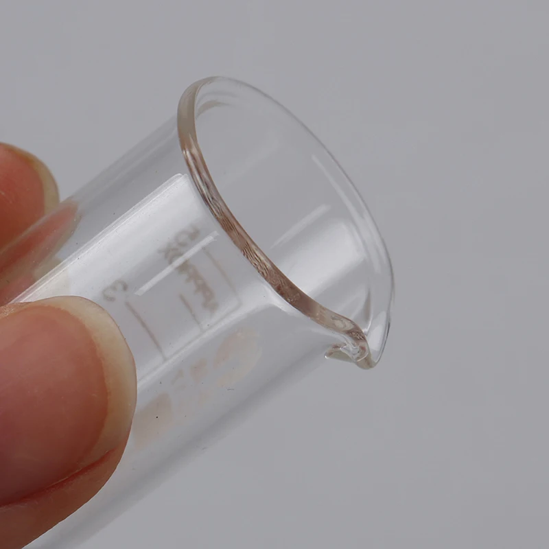 New 5Pcs Capacity 5ml Low Form Beaker Chemistry Laboratory Transparent Beaker