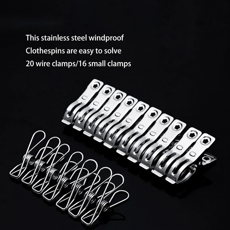 Stainless Steel Clothes Chip Wire Clothespins Chip Home Durable Clamp Multi-purpose for Outdoor Windproof Bask Quilt Chip