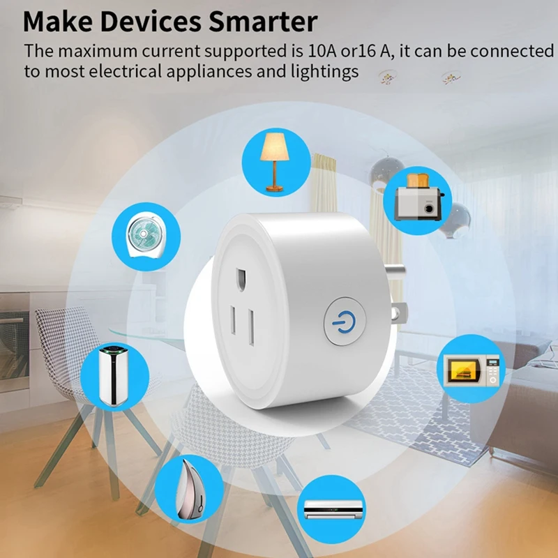 Zigbee Smart Voice Control 16A With Power Monitoring And Timing Function For Alexa Google US Plug