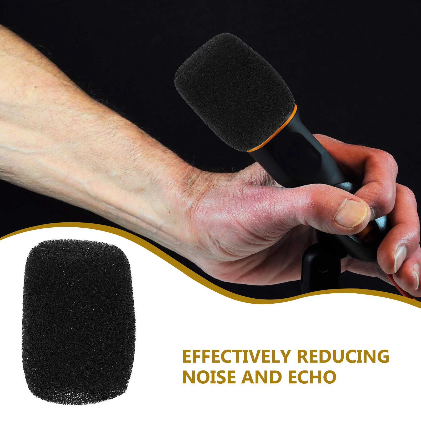 12 Pcs Microphone Inner Foam Sponge Cover Durable Sm57 Pop Filter Handheld Wired Mics Protective Cap Round Head Grill Windscreen