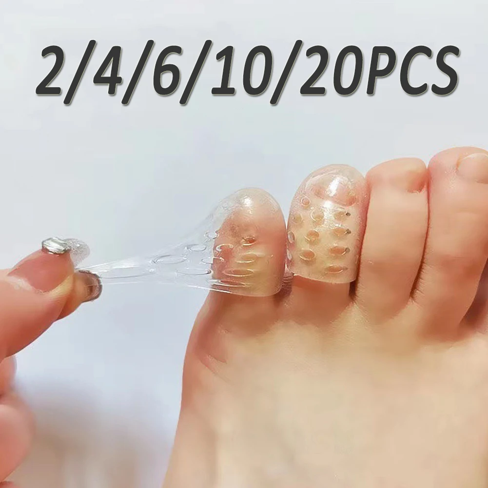 أغطية مرنة لأصابع القدم للنساء والرجال ، واقي أنبوبي لأصابع القدم الصغيرة ، سيليكون ، مانع للاحتكاك ، عناية بالقدم قابلة للتنفس ، جل ، 2-20