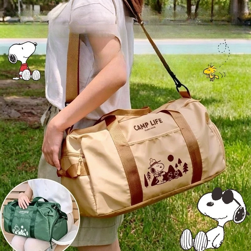 YOUMAI Snoopy Camping Travel Bag Kawaii Japanese Cartoon Creative Large Capacity Luggage Storage Bag Exquisite Gifts