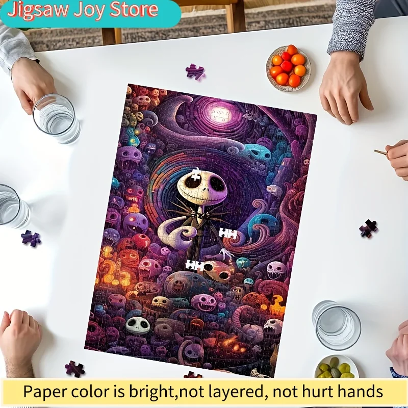1000피스 퍼즐 DIY 선물 크리스마스 나이트메어 비포 크리스마스 잭 스켈링턴 해골 휴일 선물 캐주얼 퍼즐 게임룸 홈
