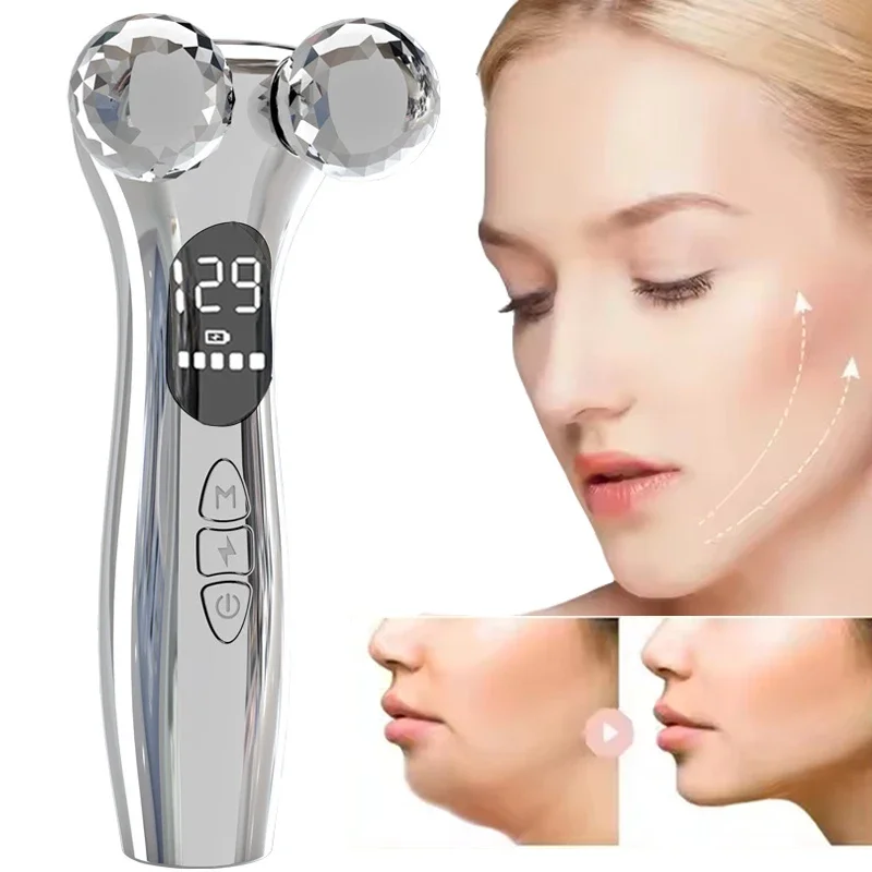 

Facial CareNew EMS Face Lifting Machine Micro-current Roller Facial Massager Skin Tightening Rejuvenation Beauty Device Facial A