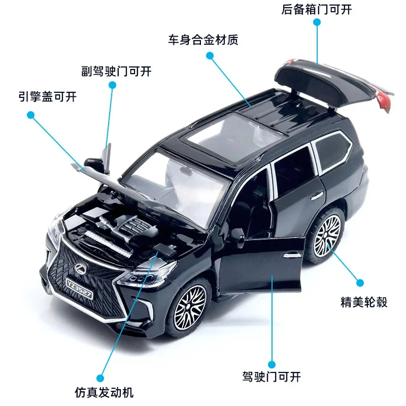 1:36 Lexus Lx570 Hoge Simulatie Diecast Auto Metaallegering Model Auto Kinderspeelgoed Collectie Geschenken A608