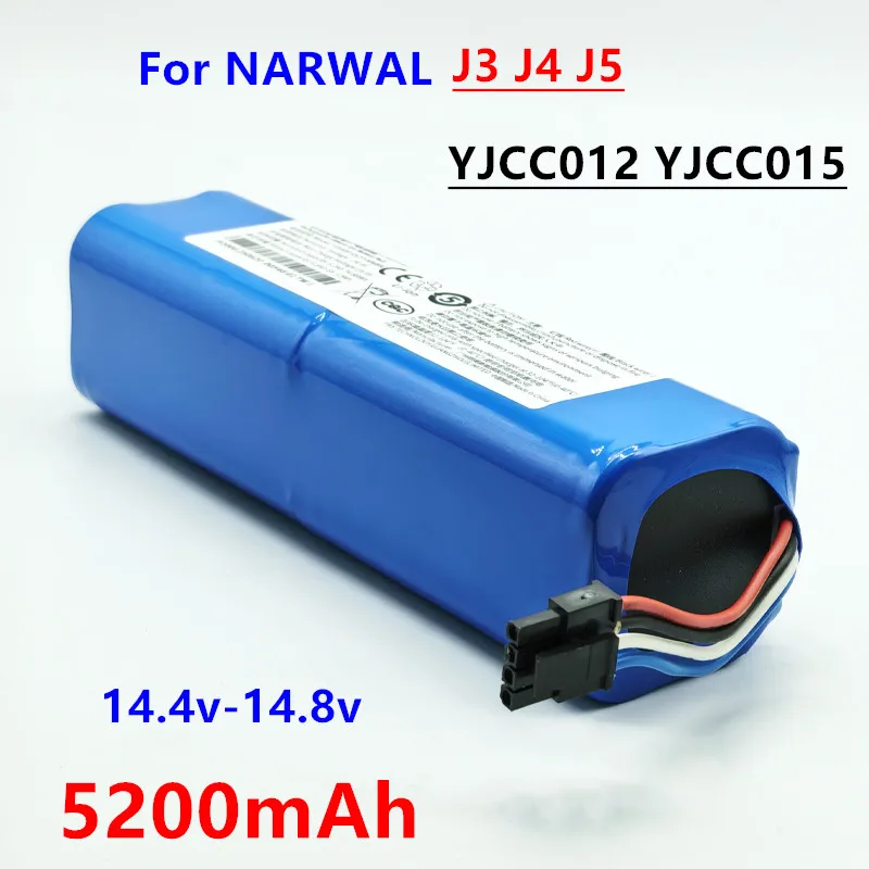 High Quality 14.4v/14.8v 5200mAh Rechargeable Li-ion Battery for Narwal J3 J4 YJCC012 YJCC015 Robot Vacuum Cleaner Battery Pack