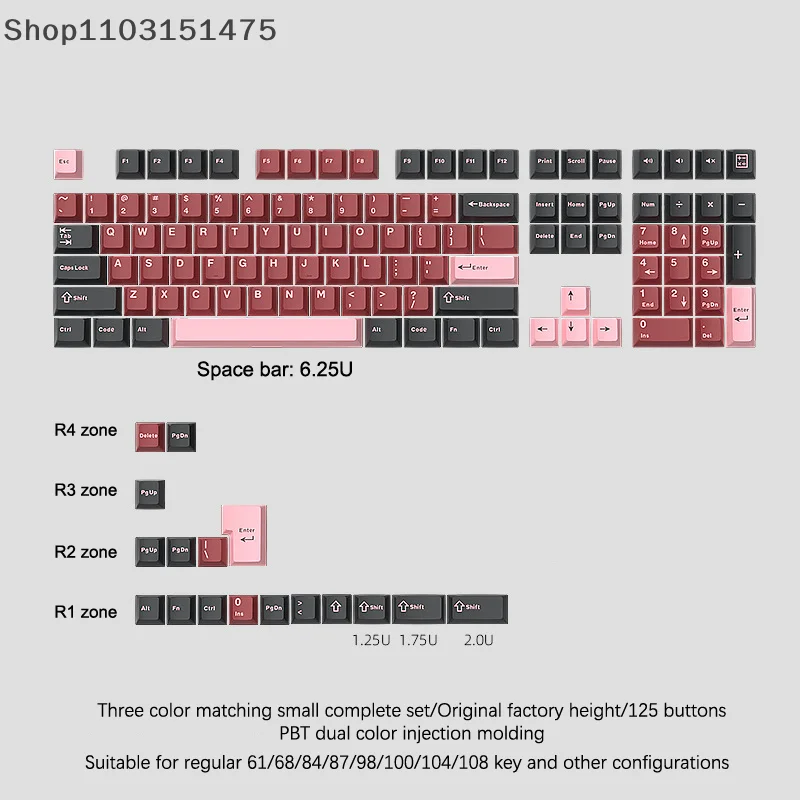 

126 клавиш Double Shot Keycap PBT Cherry Механическая игровая клавиатура для MX Switch Keycap GMK67 GMK87 GMK61 Игровая клавиатура Key Cap