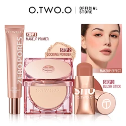 O.TWO.O 3pcs Maquiagem Set 3 Em 1 Batom Blush Vara SPF 30PA + Face Setting Powder Face Primer Maquiagem Base de Cosméticos Kit