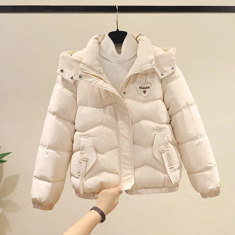 

Женское свободное утягивающее пальто с капюшоном из хлопка Jaet Winter New Sle Faion, модное длинное пальто на молнии