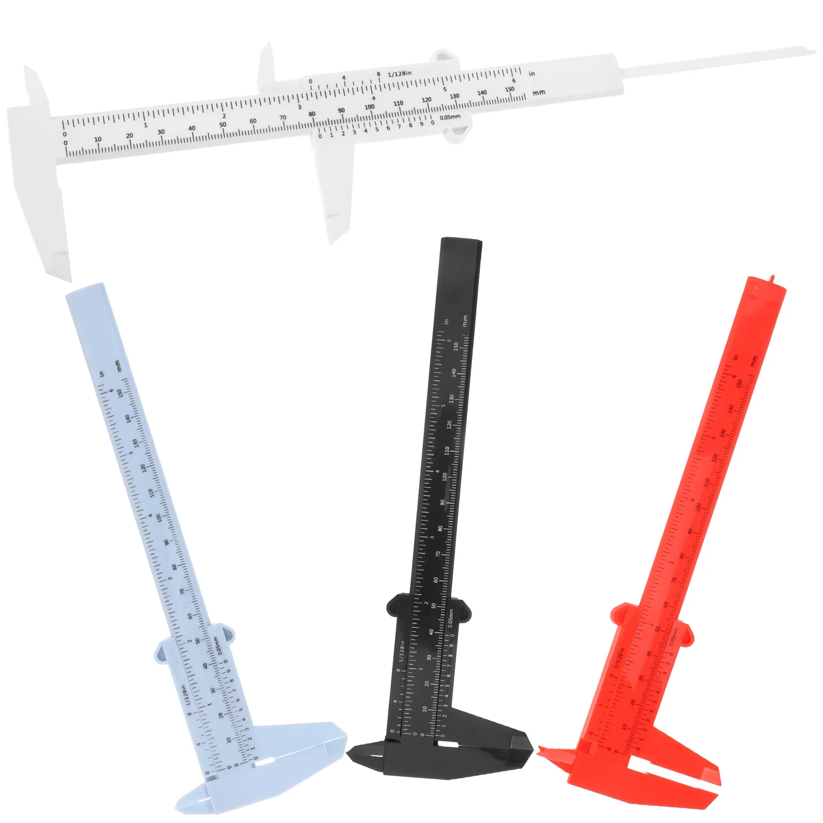 4 Stück 8 Zoll nicht digitale Mess-Messschieber aus Kunststoff 8 Zoll Werkzeug 0 150 mm Kompaktes Design Vielseitige Messschieber Verwendung