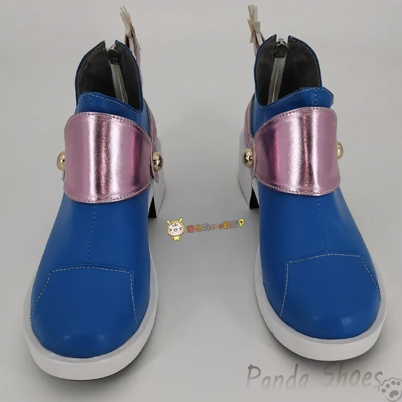 JoJo'sBizarreAdventure Jonathan Johnny Cosplay Shoes Anime Blue Boots Joestar Cosplay Costume Prop Shoes for Halloween Party