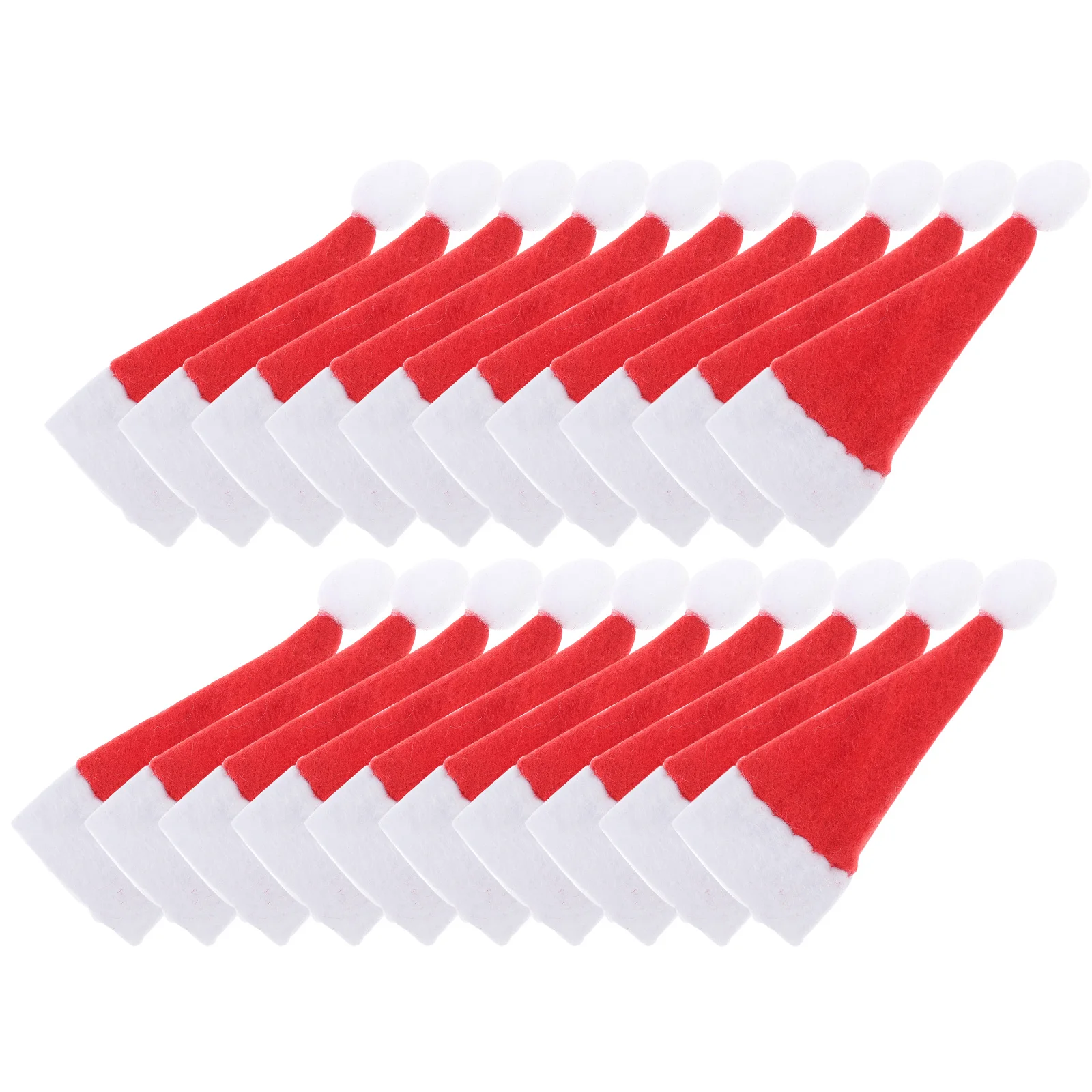 

60Pcs Mini Christmas Hat Lollipop Decors Red White Nonwoven Fabric DIY Craft Props Holiday Party Accessory Lollipop Hat