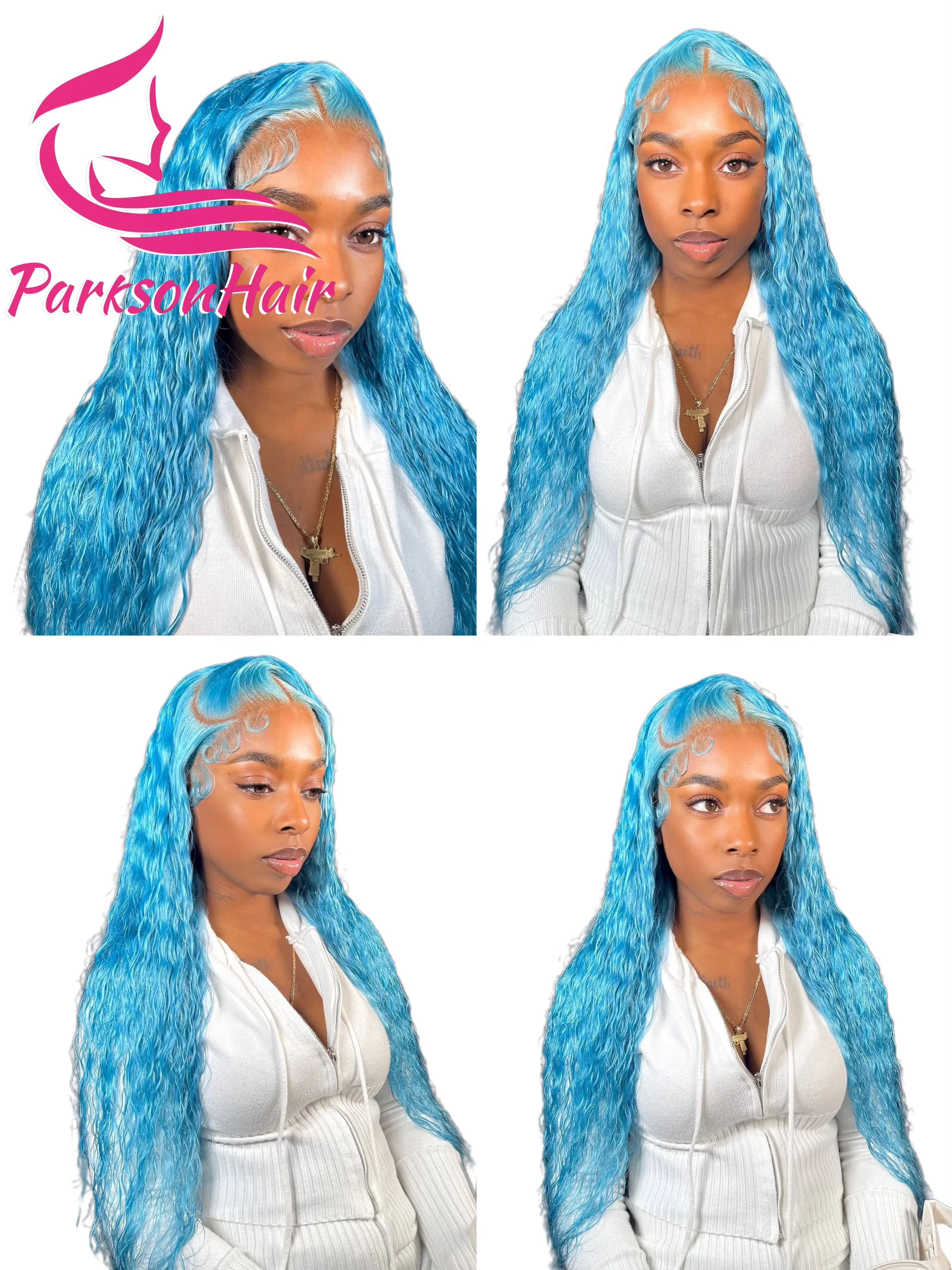 الضوء الأزرق شعر بشري مجعد الباروكات 13x6 13x4 الدانتيل الجبهة الباروكات قبل قطعها البرازيلي عميق مجعد الملونة الدانتيل الباروكة الأمامية للنساء