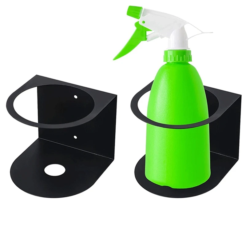 All-Purpose Spray Bottle Holder Easy Install Wall Mount - Hardware Included Heavy-Duty Powder Coated Steel Easy Install