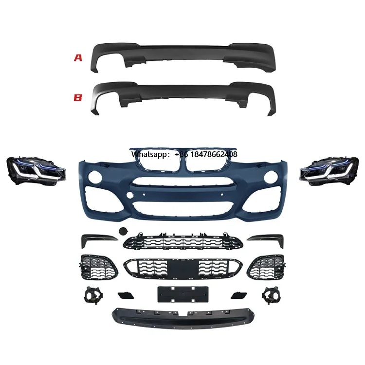 High Quality Pre to Lci M Tech Body Kit Car Front Rear Bumper MT Bodykit for  X3 F25 Pre 2011-2013