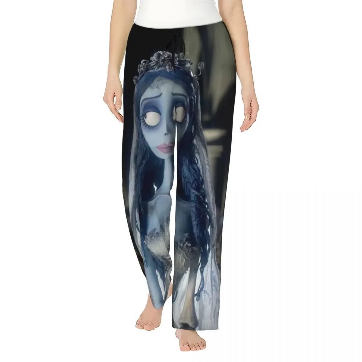 

Custom Victor And Emily Tim Burton's Corpse Bride Women Pajama Pants Lounge Sleep Sleepwear Bottoms with Pockets
