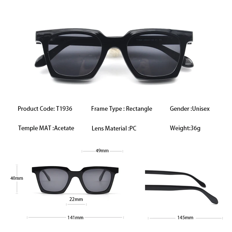 KANDREA Vintage Square Custom Polarized Sunglasses Men Women Optical Magnetic Eyeglasses Frame Polaroid Clip on Eyewear T1936